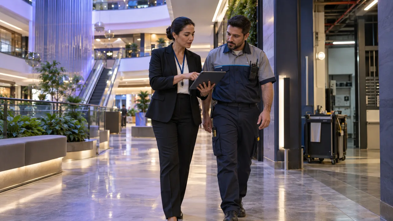 Gestora de facilities e técnico na operação de um shopping center